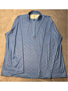 1764 Mens Size XL 1/4 Zip Long Sleeve Pullover Top Golf Blue